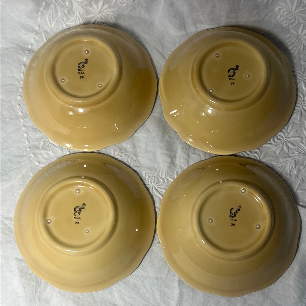 Franciscan Cafe Royale Floral Cream and Brown Bowls 6" - Picture 7 of 8